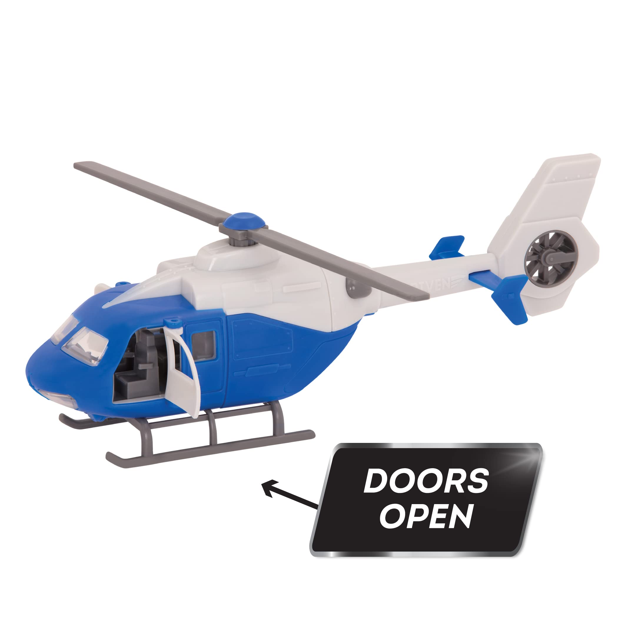Driven by Battat – 7-Inch Rescue Helicopter Toy with Lights & Sounds, Blue