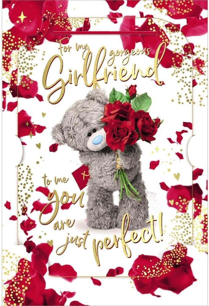 Me To You Tatty Teddy Gorgeous Girlfriend 3D Holographic Keepsake Birthday Card 1