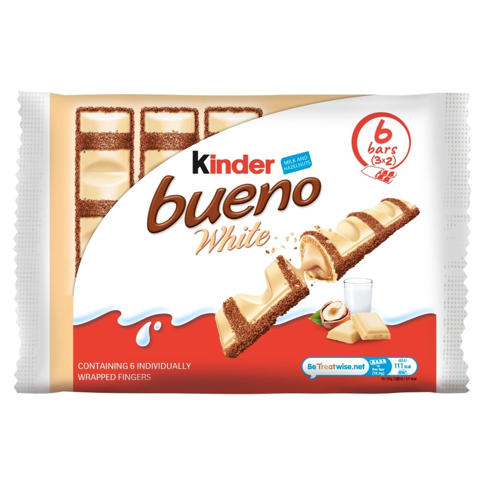 Kinder Bueno Riegel Weiße Schokolade &amp; Haselnuss 6er Pack
