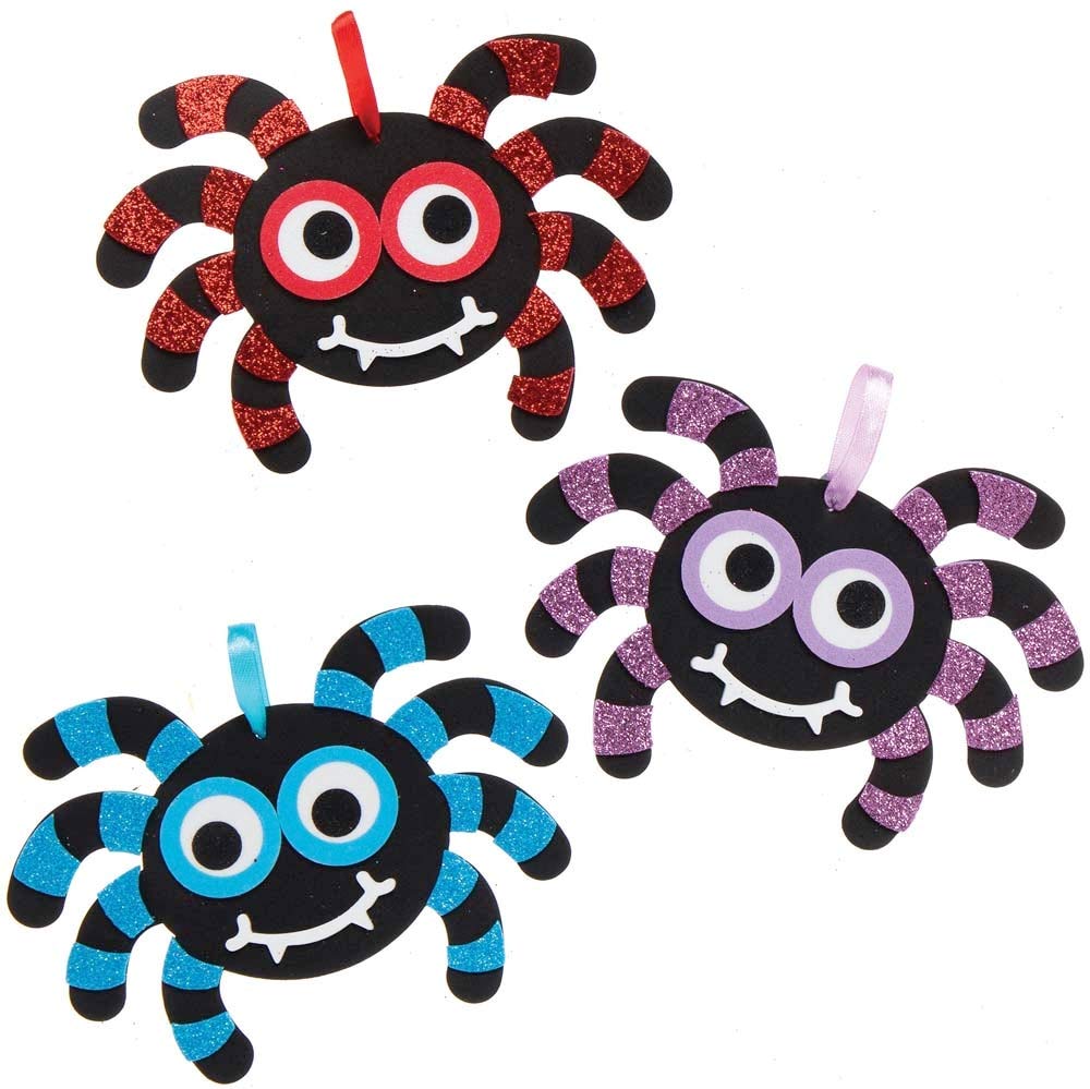 Baker Ross Spider Mix and Match Halloween Decoration Craft Kit - Pack of 8