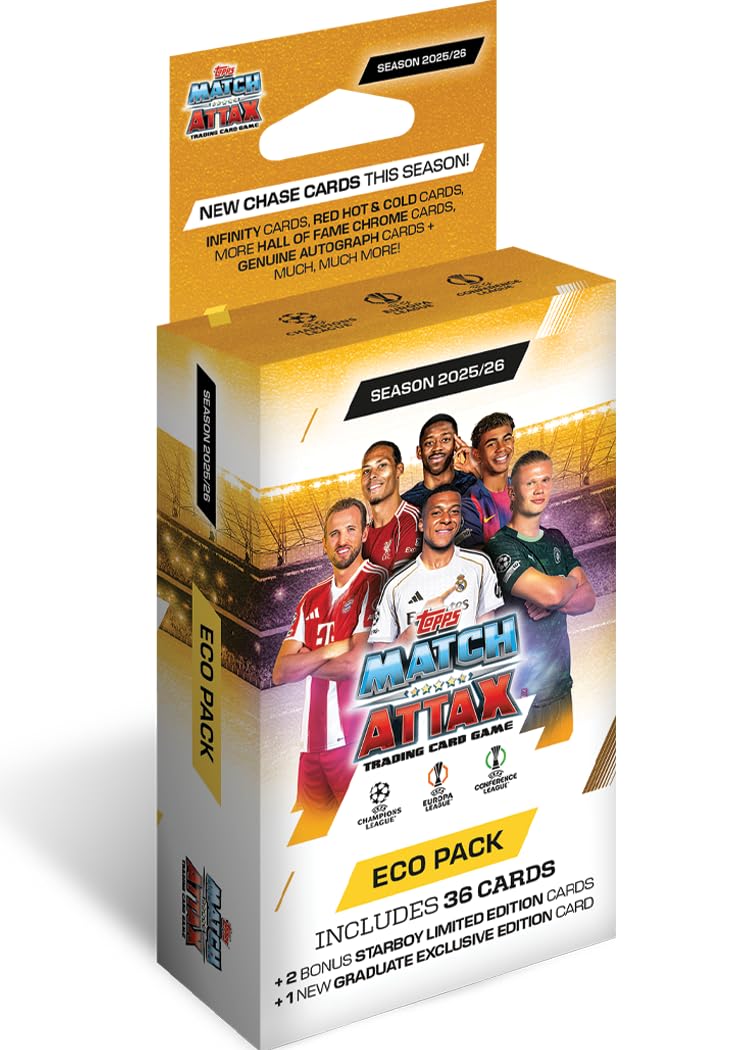 Topps Match Attax 2025/26 Eco Pack | 36 Cards + 2 Star Boy LEs + 1 Graduates LE