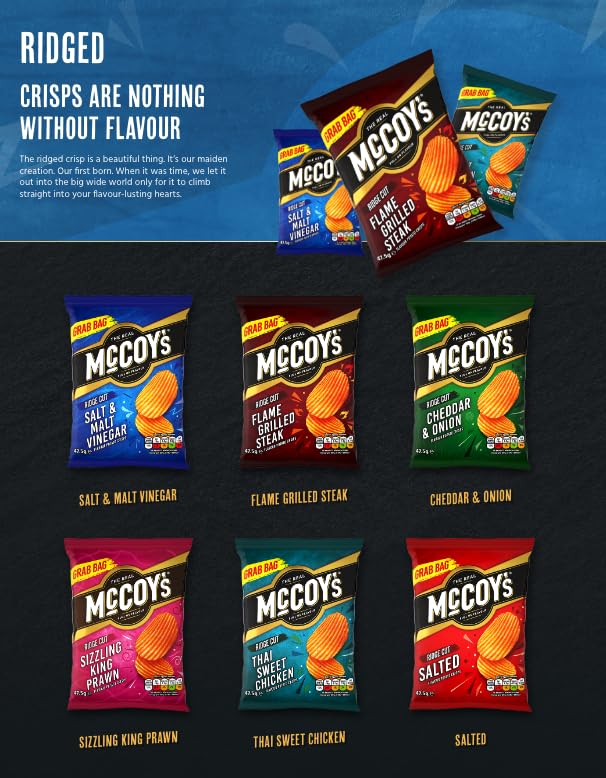 McCoys Flame Grilled Steak Crisps 25 g (6er-Pack) – Geriffelte Chips mit kräftigem Steakgeschmack 4