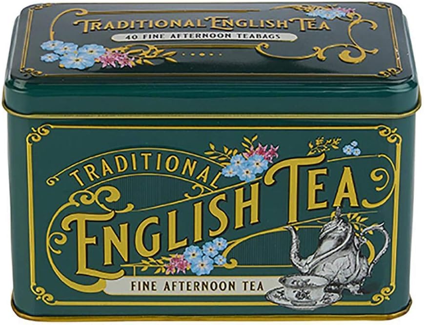 New English Teas Vintage Victorian Tea Tin with 40 English Afternoon Teabags