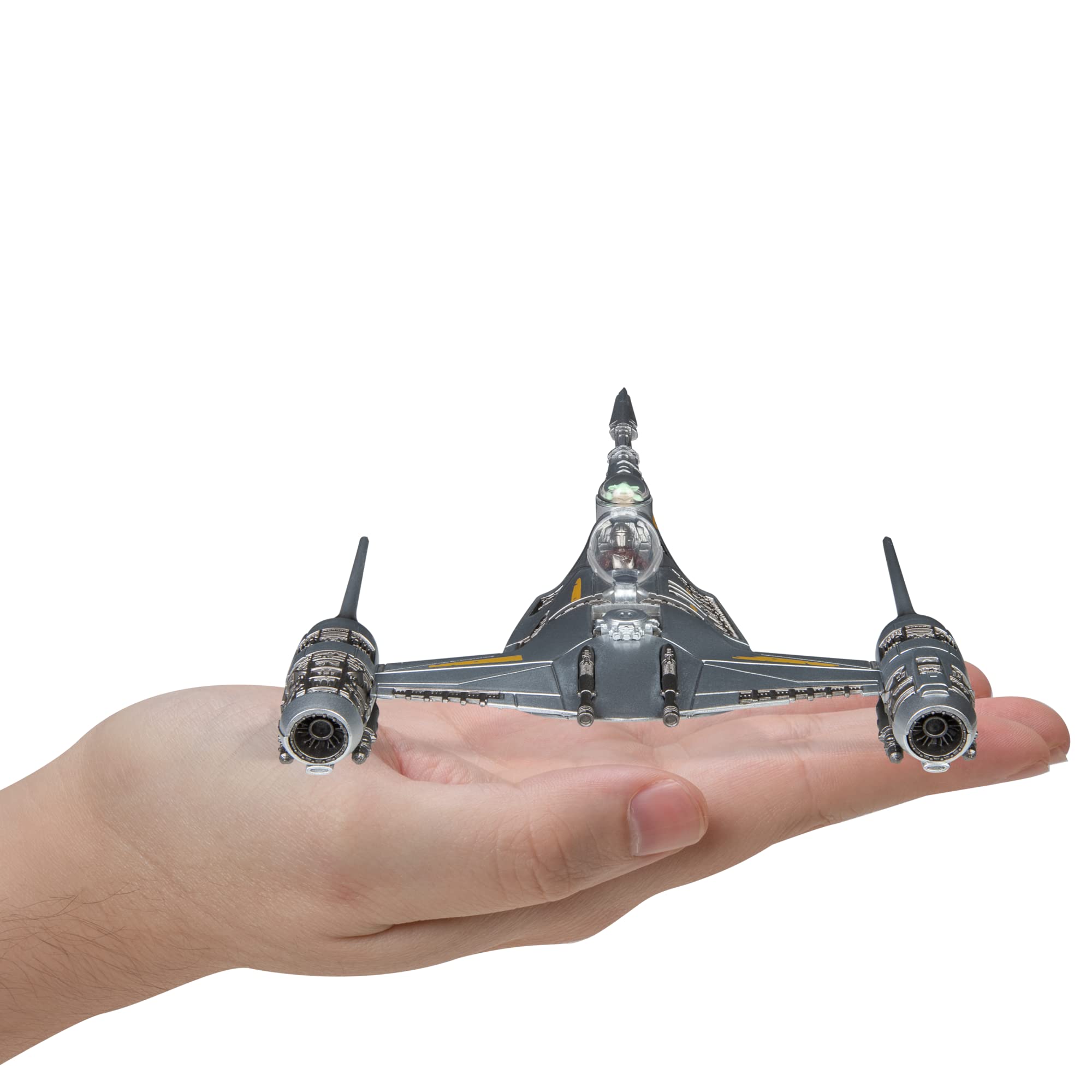 Star Wars Micro Galaxy Squadron The Mandalorian's N-1 Starfighter - 13cm Vehicle with Din Djarin & Grogu, Ages 8+ 3
