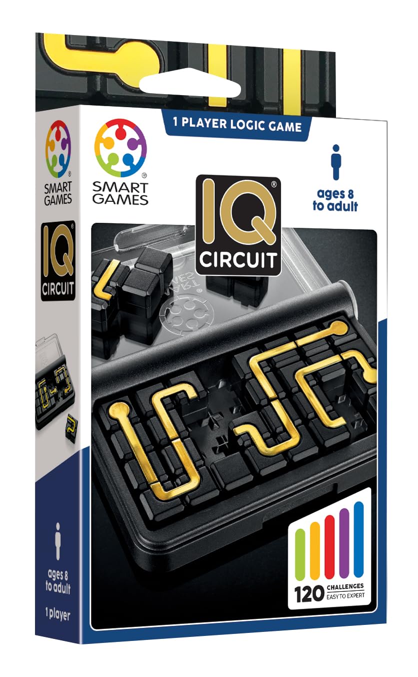 SmartGames IQ Circuit Puzzle Game with 120 Challenges for Ages 8+