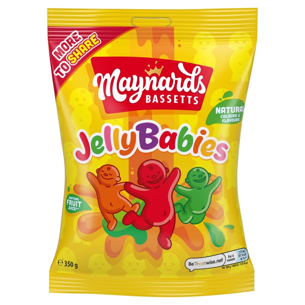Maynards Bassetts Jelly Babies Sweets Bag - Classic Fruity Flavours | 350g