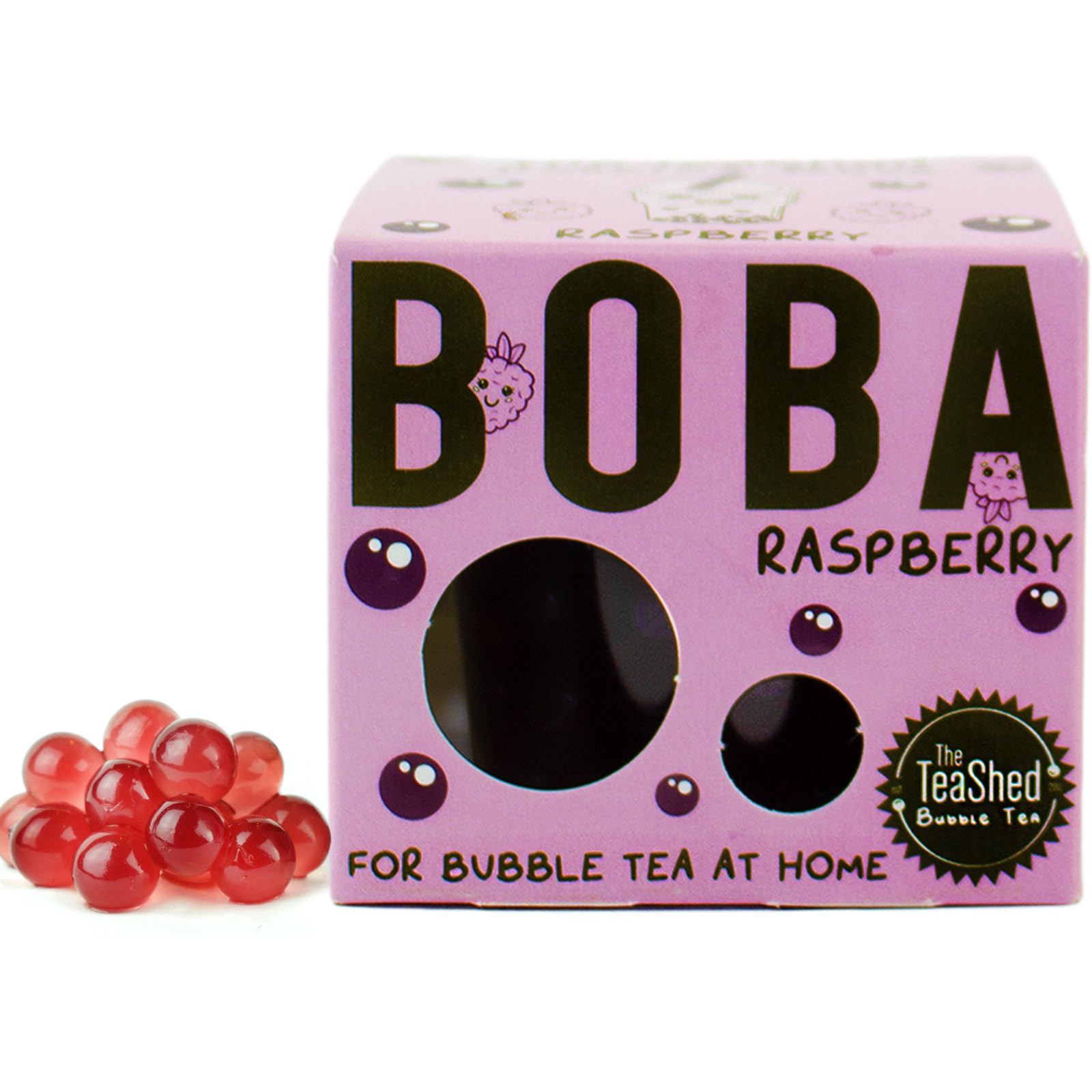 The TeaShed Raspberry Fruit Juice Filled Popping Boba Pearls for Bubble Tea | 150g 1
