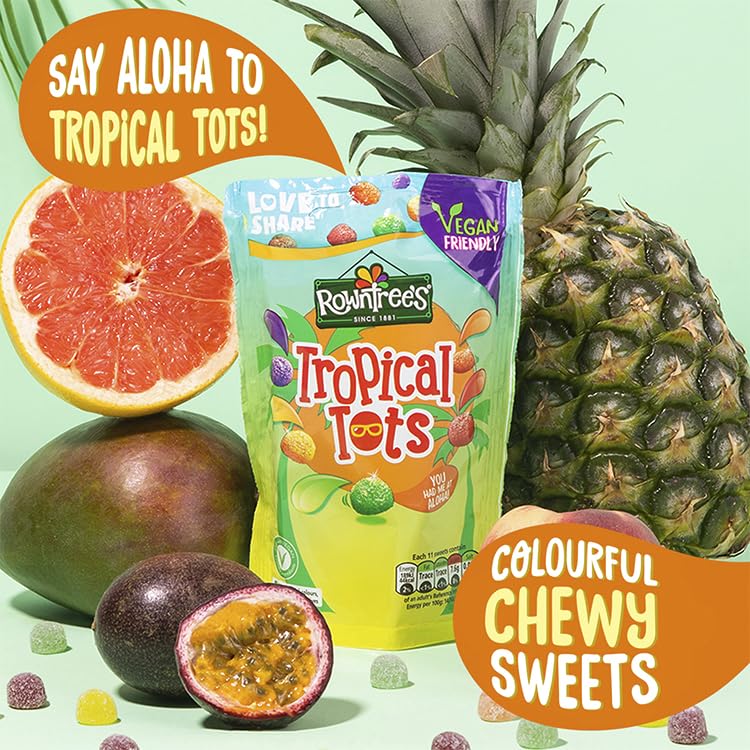 Rowntree's Tropical Tots Vegan Friendly Sweets Sharing Bag 140g 6