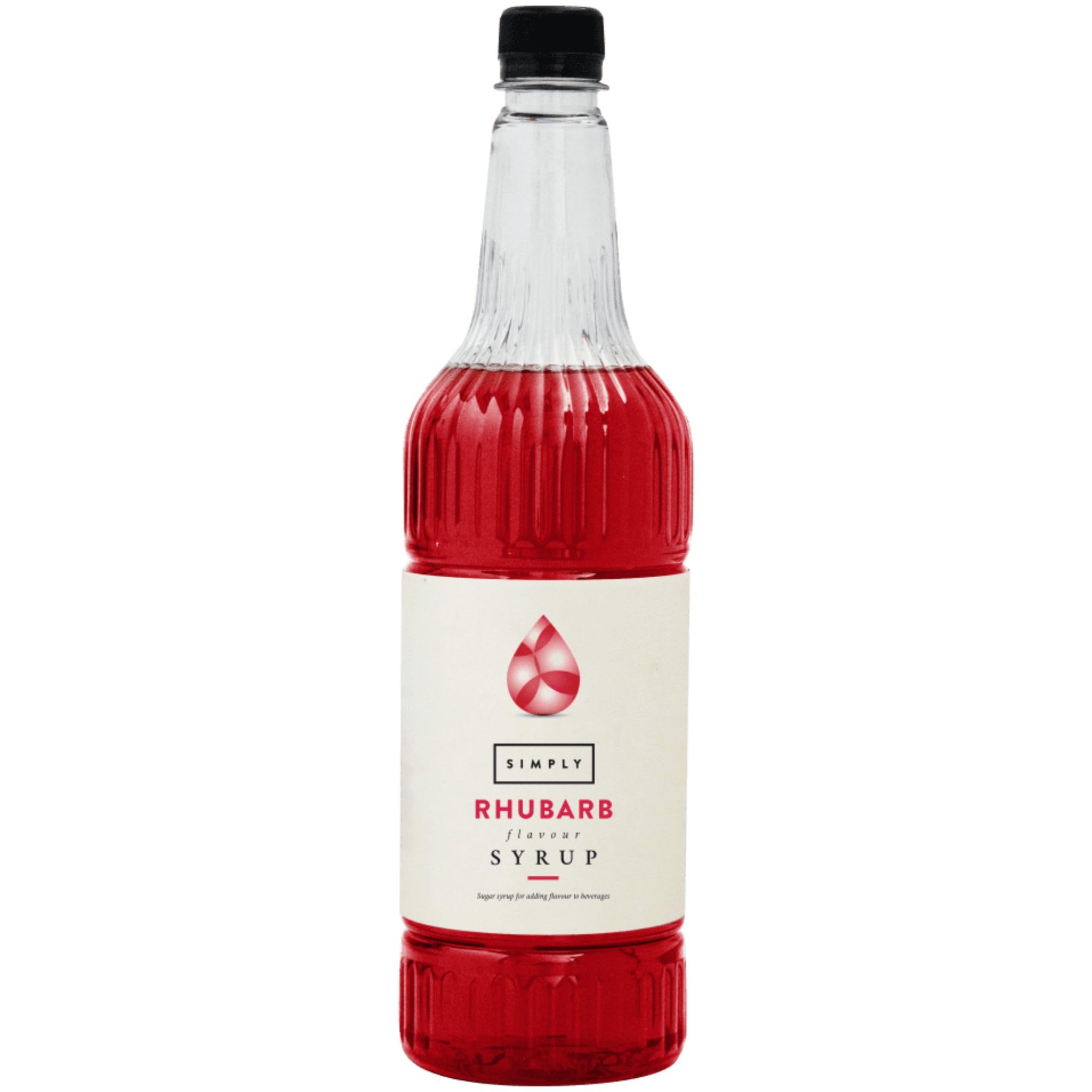 Simply Rhubarb Flavoured Syrup - Vegan, Nut Free | 1 Litre | For Coffee, Cocktails & Baking
