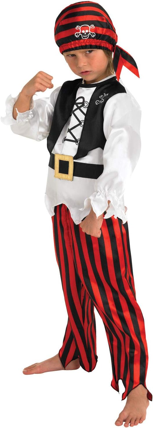 Raggy Pirate Boy Costume - Rubies - Unisex Kids Fancy Dress - Age 3-4 Years