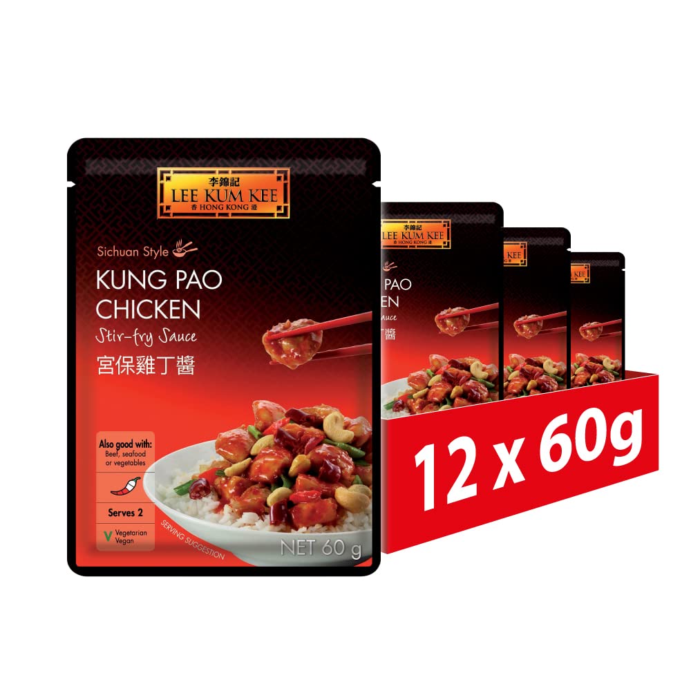 Lee Kum Kee Kung Pao Chicken Stir Fry Sauce - Sichuan Style, Vegan | 60 g (Pack of 12)