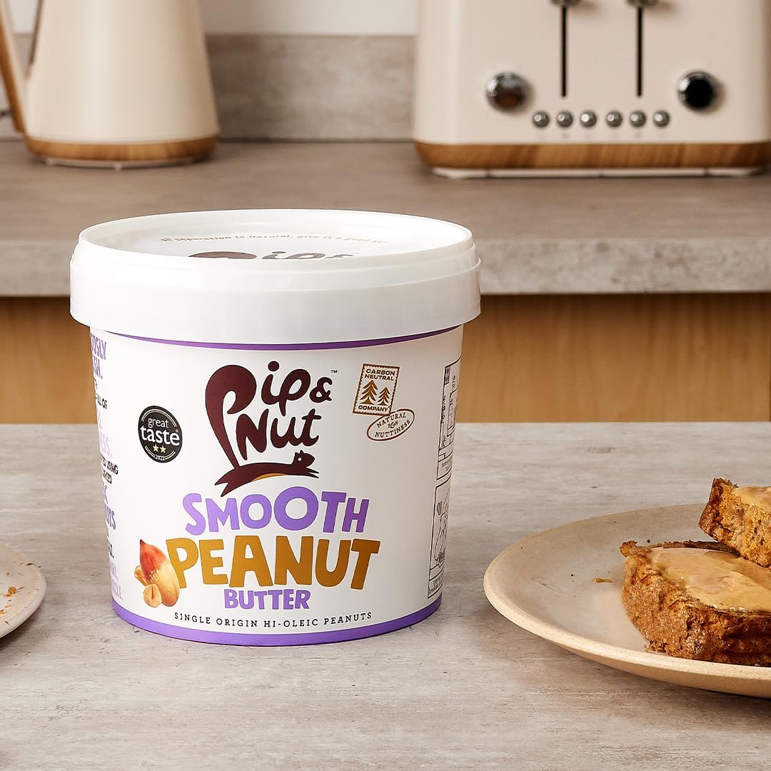 Pip & Nut - Smooth Peanut Butter (1kg) | Natural, No Palm Oil, Vegan, Hi-Oleic Peanuts