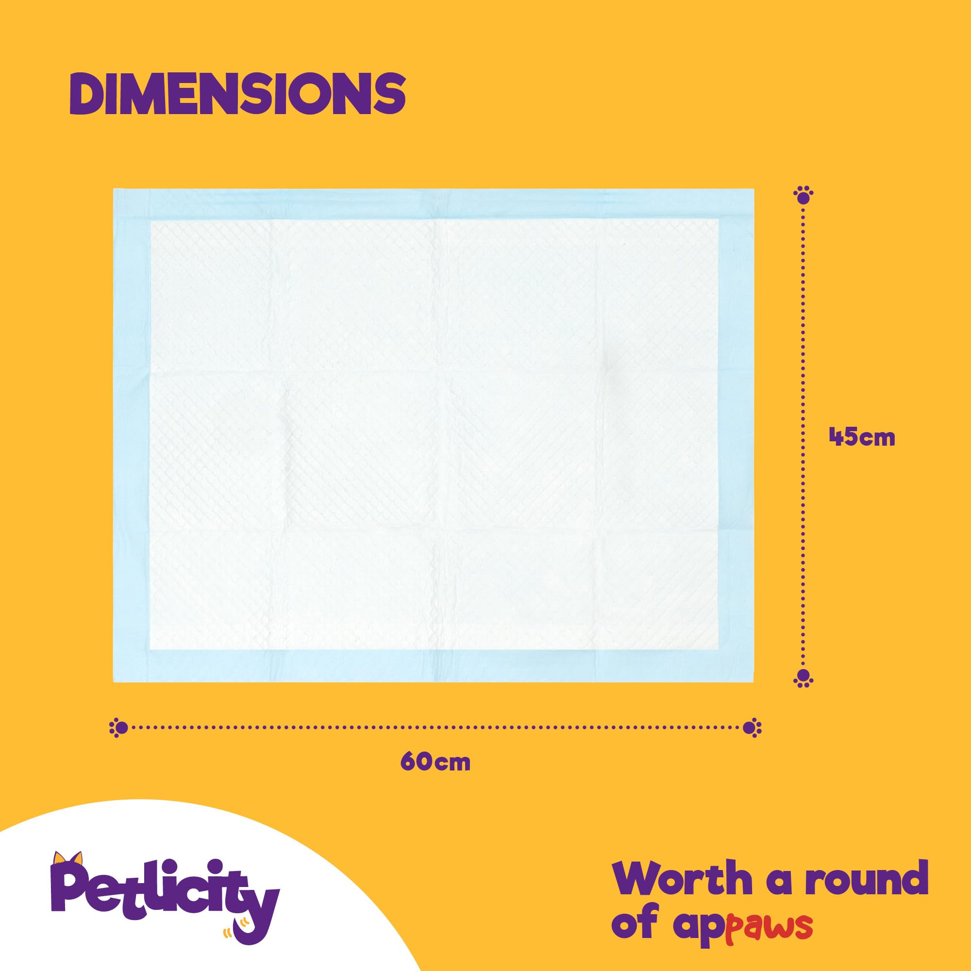 Petlicity Disposable Training Pads, Small (45x60cm), 50 Pack - Highly Absorbent Puppy Pads 9