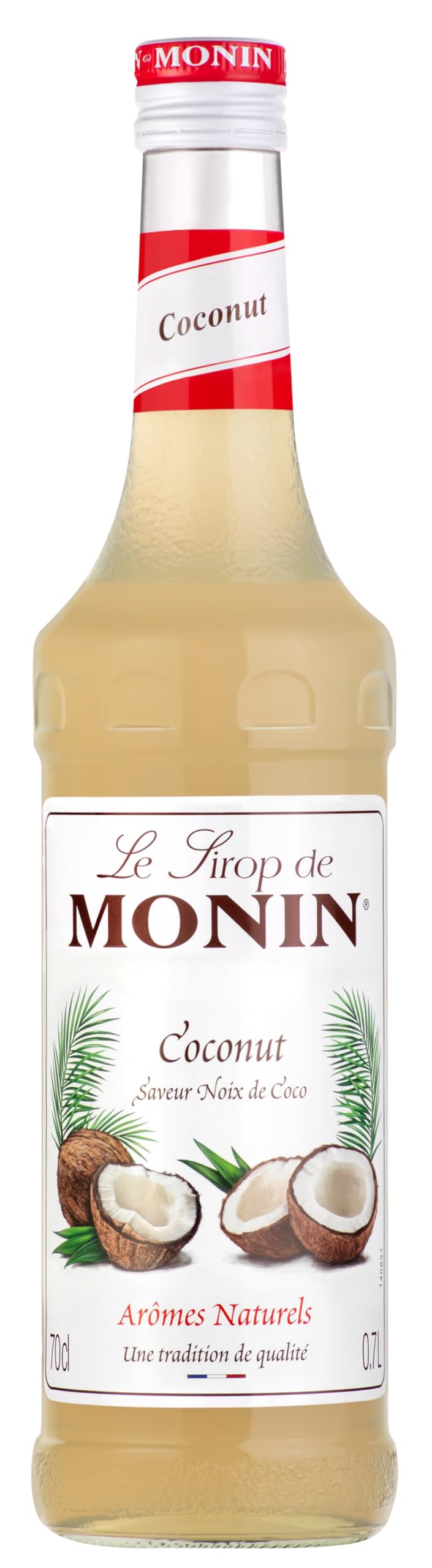MONIN Premium Coconut Syrup 700 ml - Vegan, Allergen-Free, Natural Flavouring for Coffee, Cocktails & Mocktails