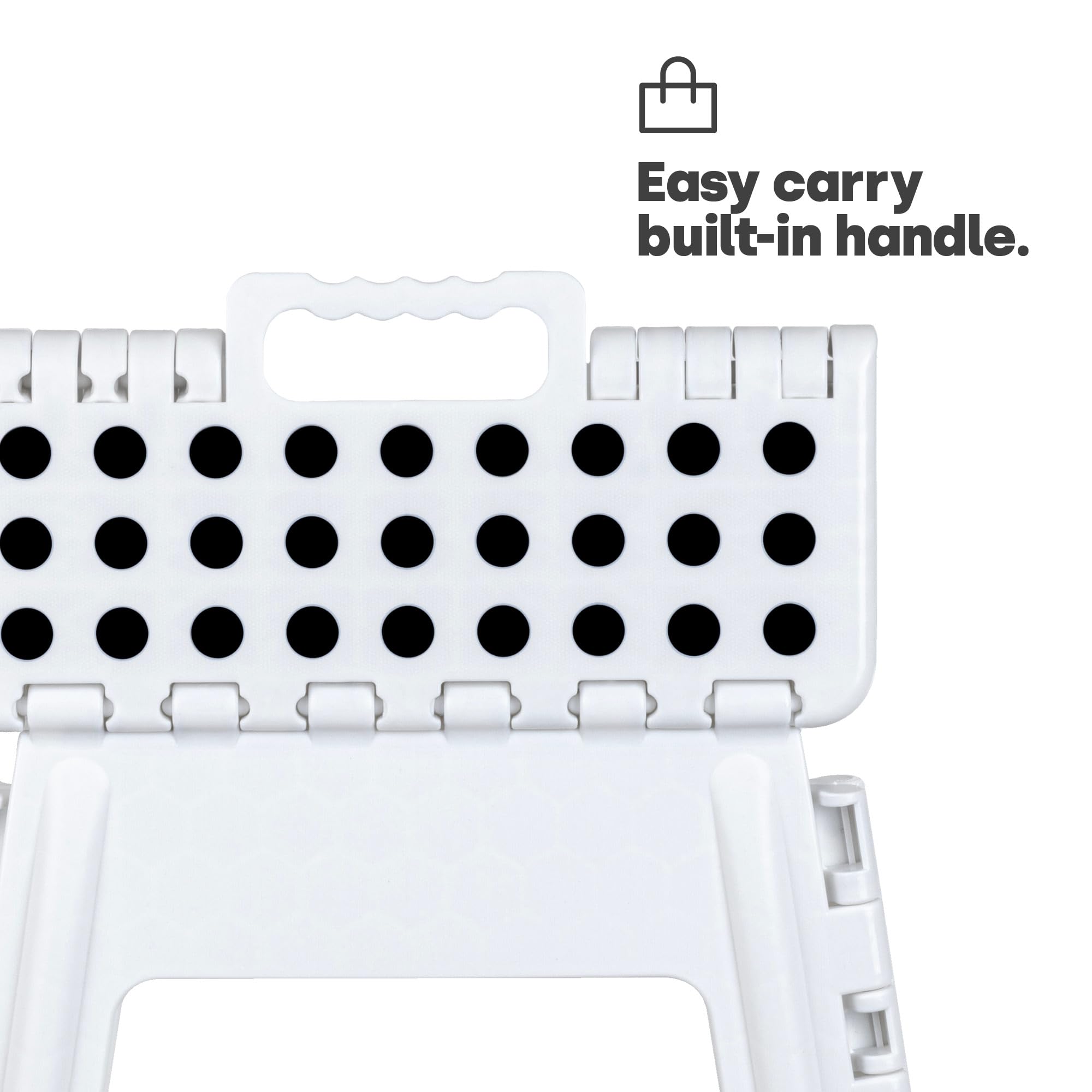 LIVIVO 2-Step Folding Step Stool - 150kg Capacity | Lightweight Polypropylene | White 7