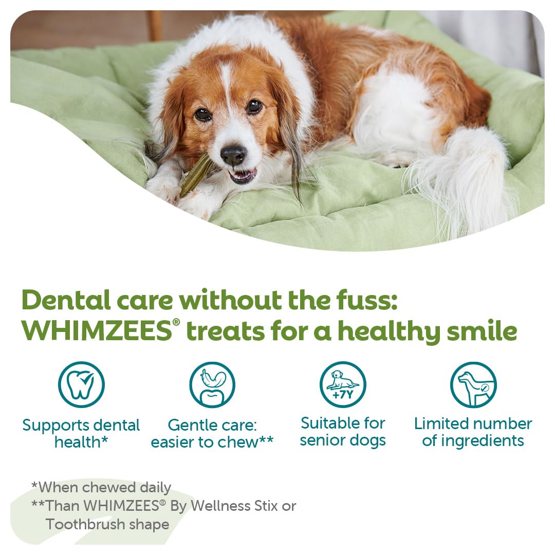 WHIMZEES Soft Dental Sticks for Extra Small Dogs - 56 Count, Parsley Flavored, Grain-Free