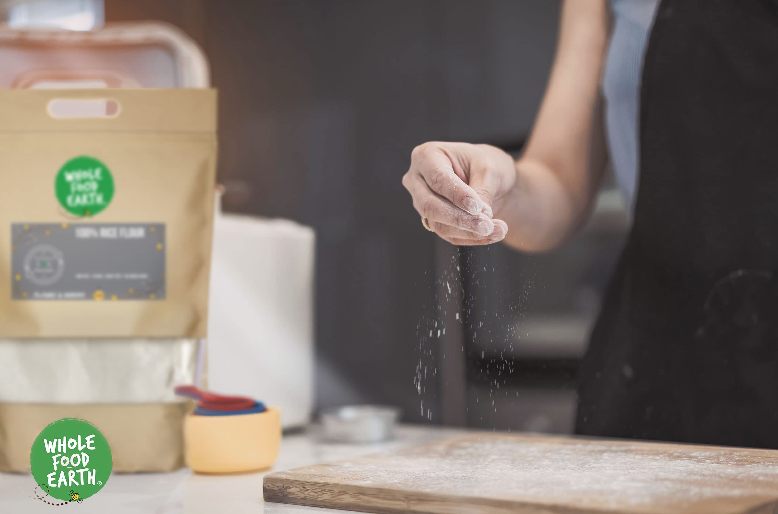 Wholefood Earth 100 % Reismehl 1 kg – gentechnikfrei, vegan, recycelbare Verpackung