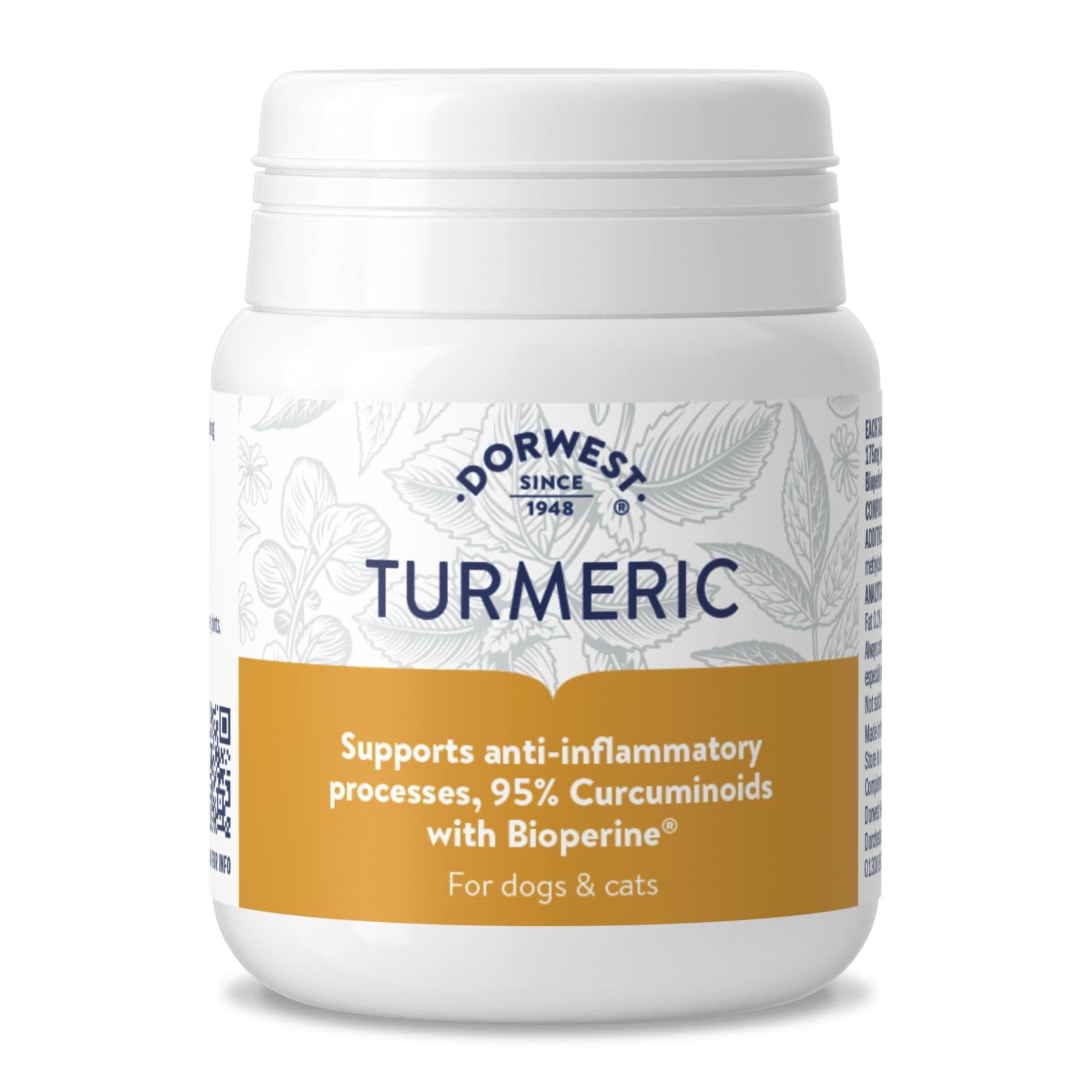 DORWEST HERBS Turmeric Tablets for Dogs and Cats - Joint Support with 95% Curcuminoids | 100 Tablets