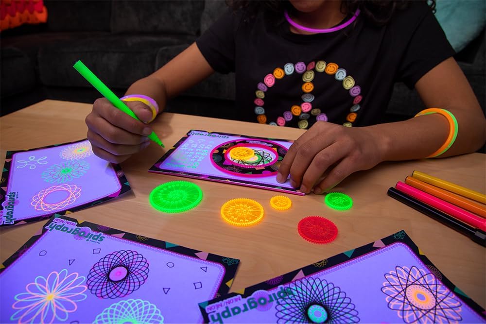 Spirograph Neon - Art and Math Spiral Design Set for Ages 8+ 3