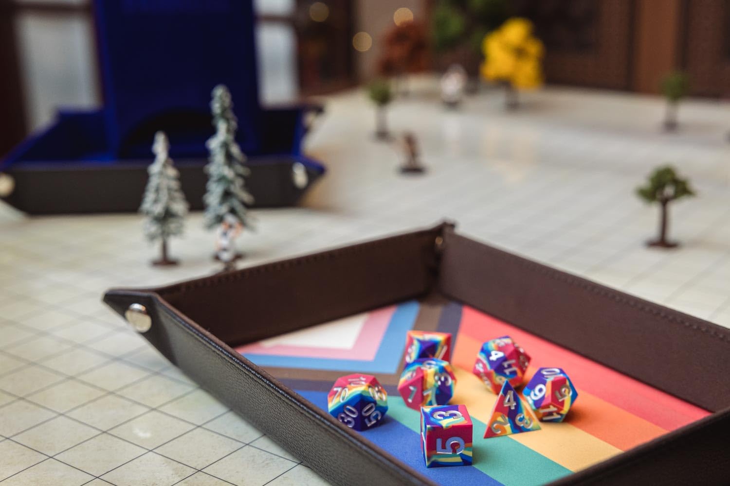 Metallic Dice Games FanRoll Pride Sharp Edge 16 mm Silikonkautschuk Polyeder Würfel Set 7