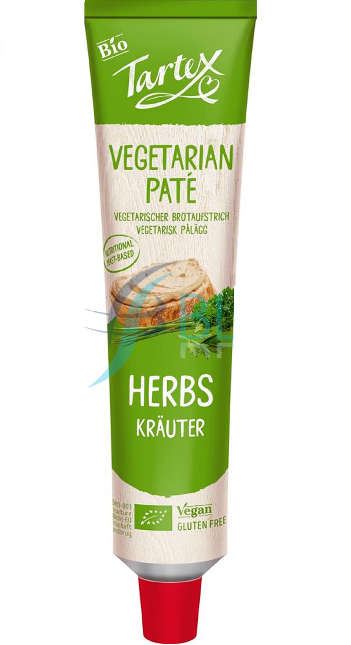 Tartex Organic Herb Pâté Tube – 200g, Palm Oil Free, Vegetarian Spread