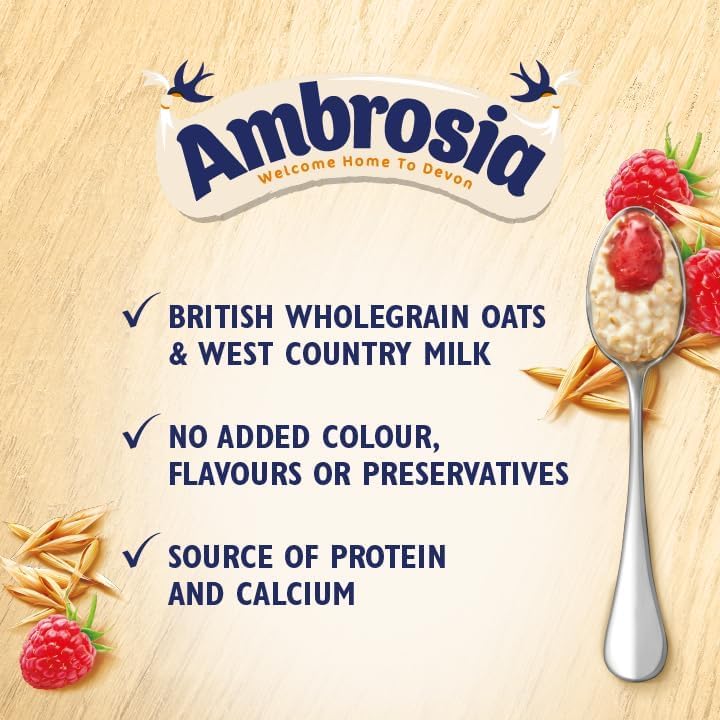 Ambrosia Raspberry Layered Porridge Pots with British Wholegrain Oats, Ready-to-Eat, 210g (Pack of 6) 3