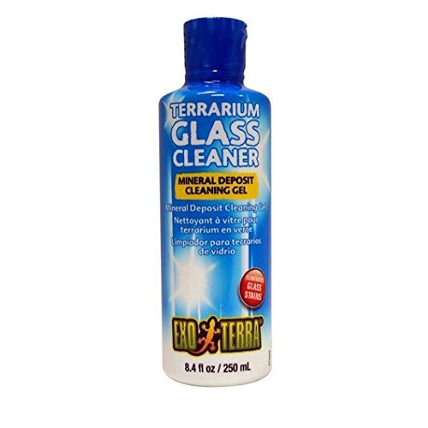 Exo Terra Terrarium Glass Cleaner - Removes Calcium & Lime Stains | Unscented Gel | 250 ml