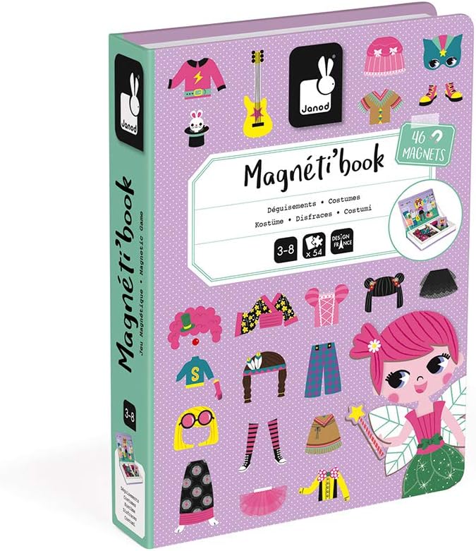 Janod Magneti'Book Costumes Magnetic Playset - Educational Fashion Game for Girls, Ages 3-8 4