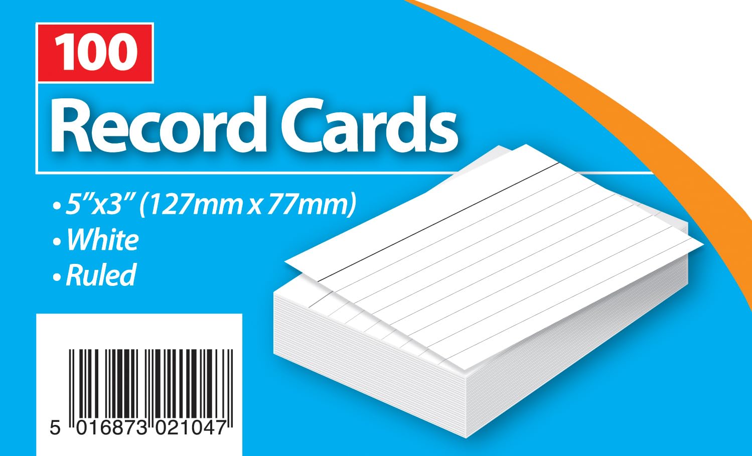 1ABOVE White Lined Index Cards with Headline - 5x3 Inch (127x77mm) - 100 Pack