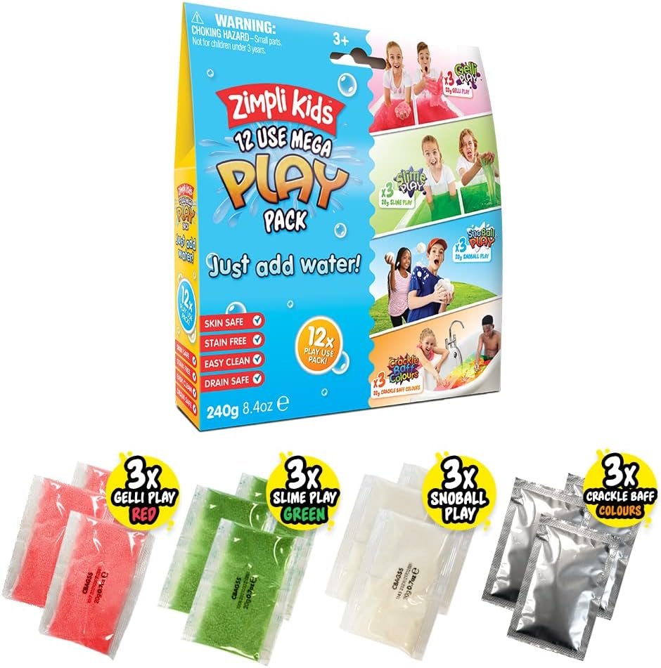 Zimpli Kids 12 Use Mega Play Pack - Messy Sensory Fun for Kids 3+