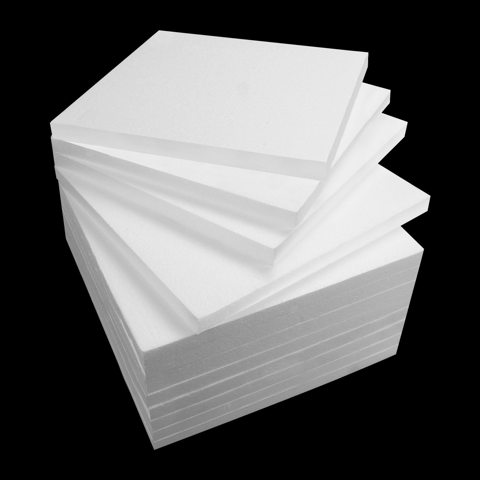 ASelected 12-Pack Foam Boards - 30x30x2CM Polystyrene Blocks for Crafts & Projects
