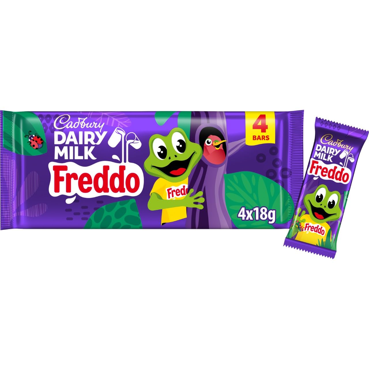Cadbury Dairy Milk Freddo Frog Chocolate Bar, Bitesize Treats, 4 x 18 g