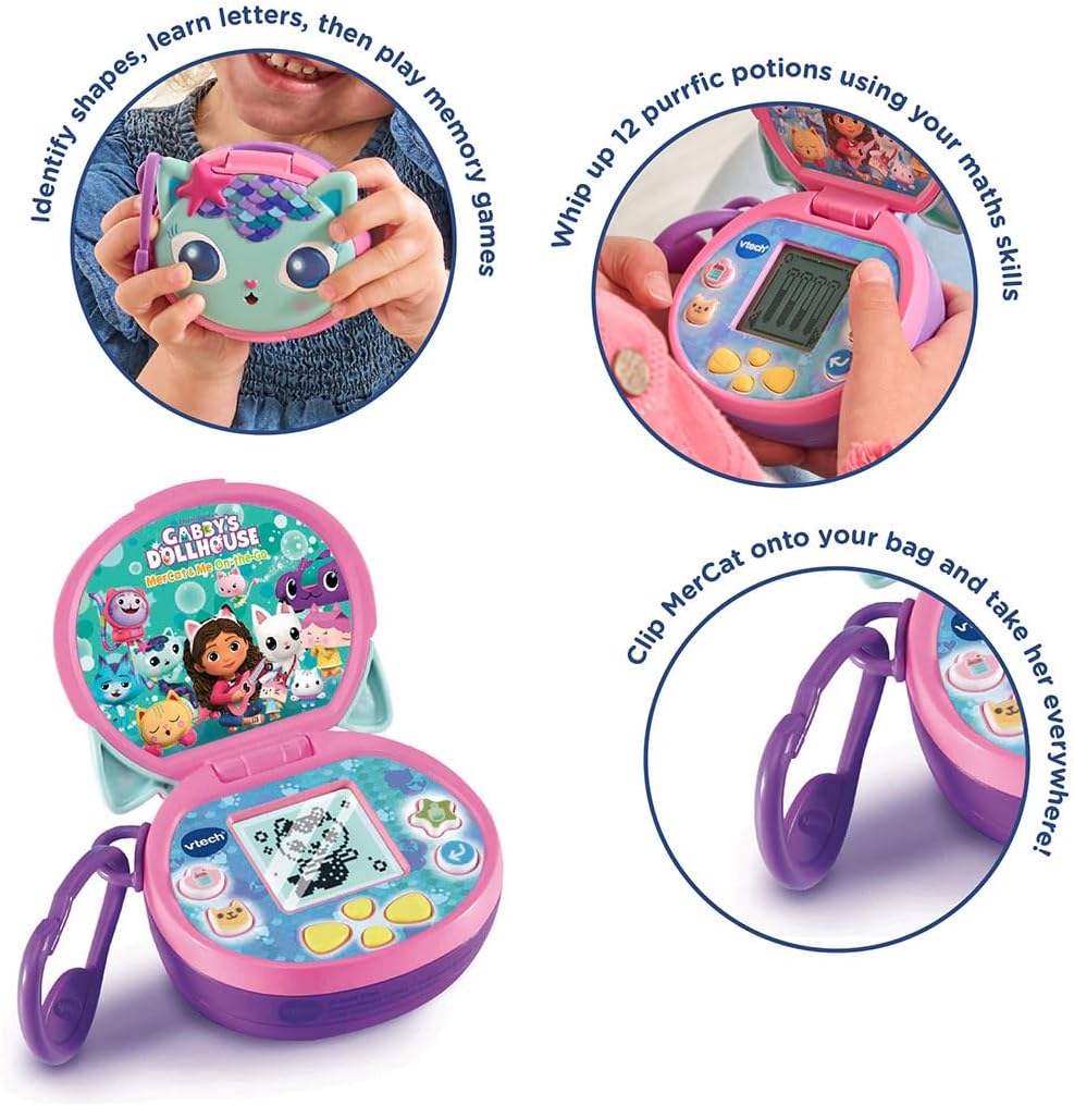 VTech Gabby's Dollhouse MerCat & Me On-the-Go - Interactive Educational Toy for Ages 3-6
