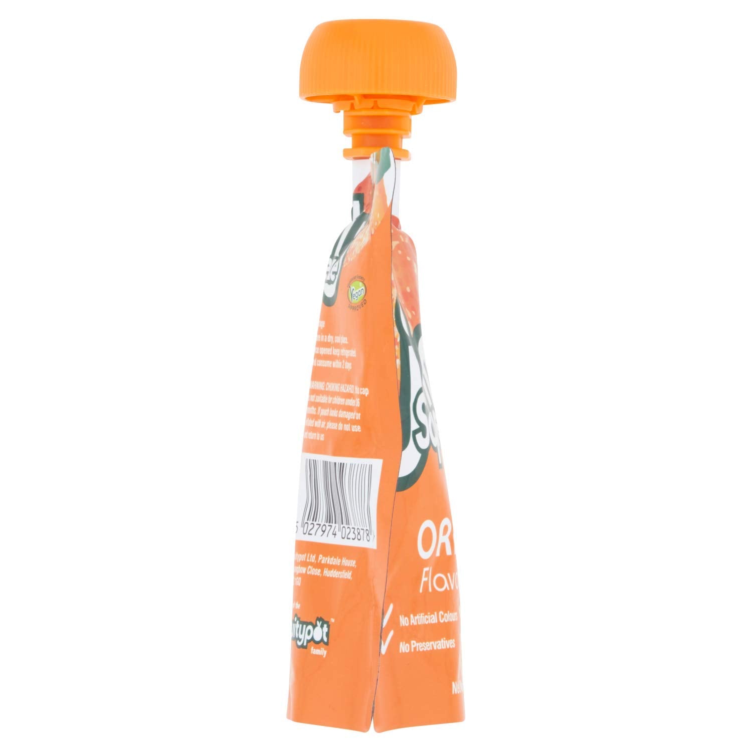 Jelly Squeeze Orange Flavour Jelly Pouches - No Added Sugar | Vegan | 16 x 95 g