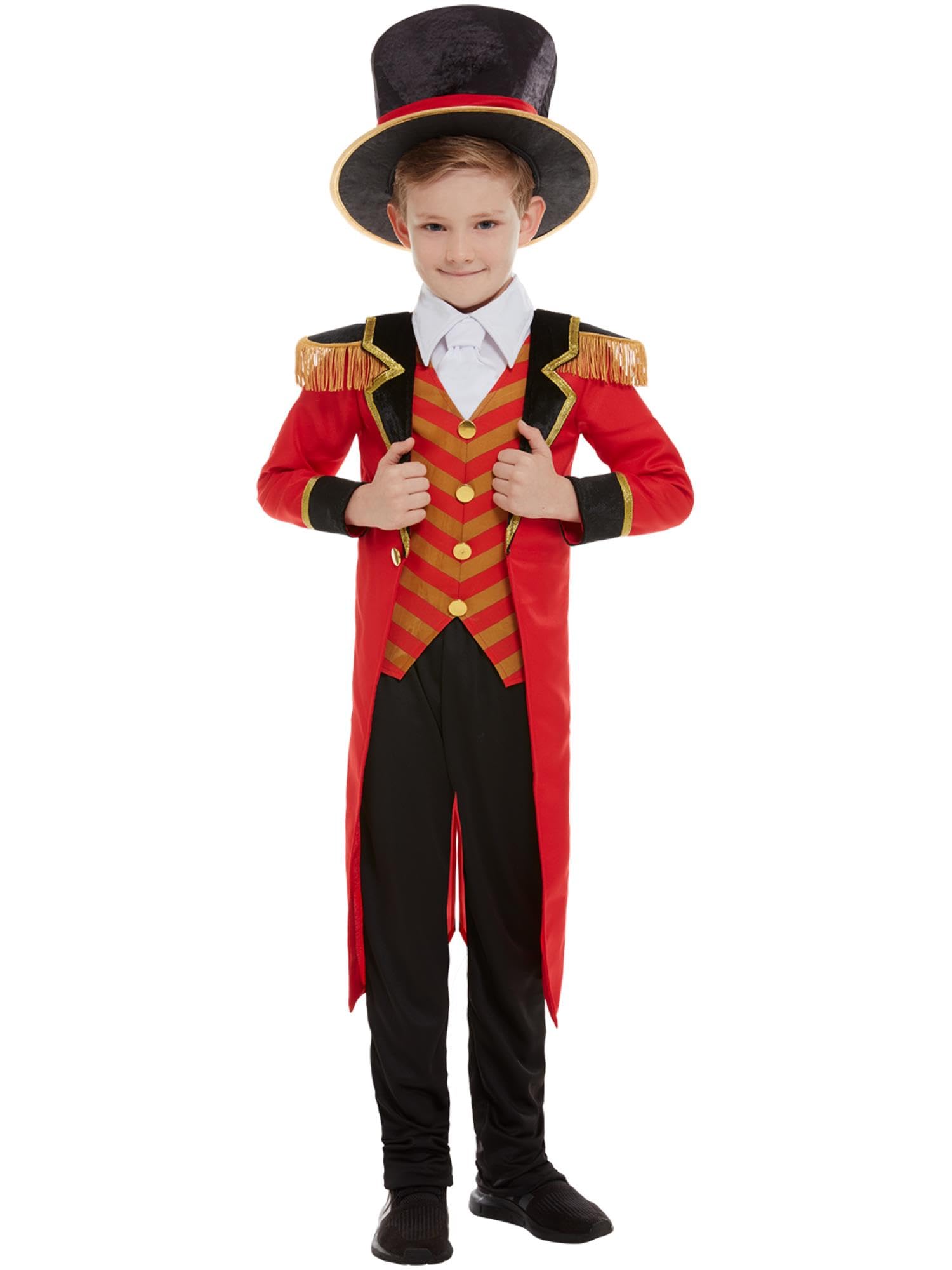Smiffys Ringmaster Costume - Child Boys Fancy Dress with Jacket, Trousers, Mock Shirt & Hat