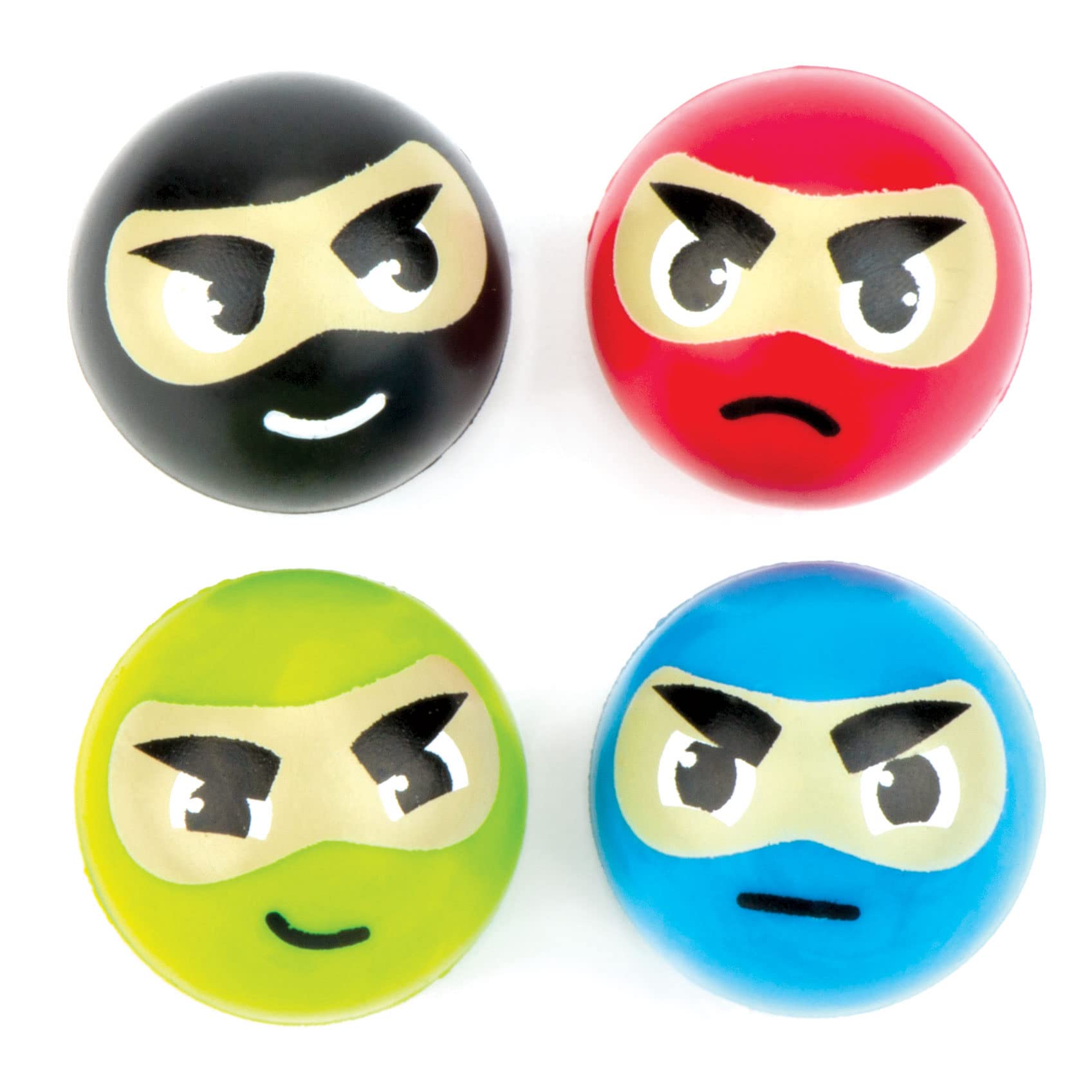 Baker Ross Ninja Jet Balls - Pack of 8 Bouncy Balls, 32mm, Assorted Colors