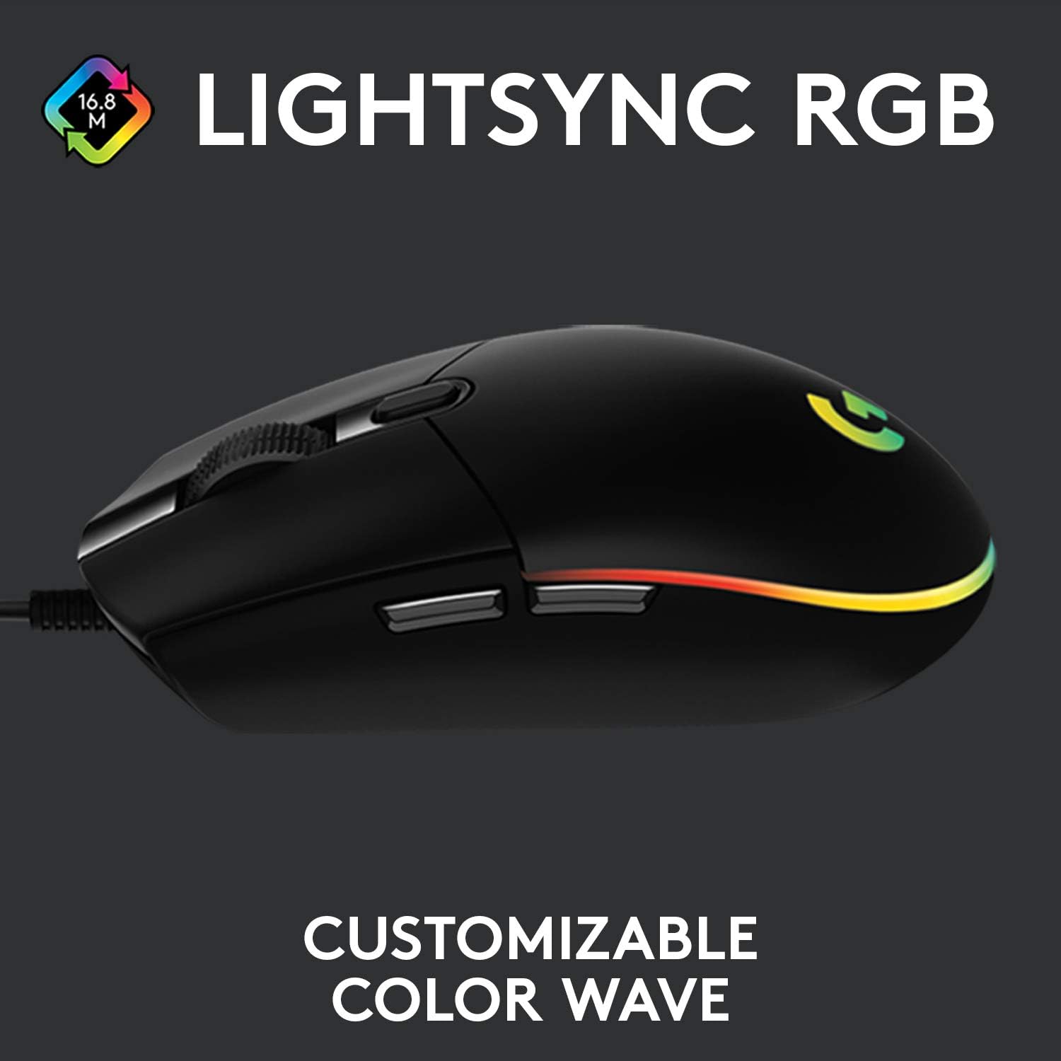 Logitech G203 LIGHTSYNC Gaming Mouse - 8K DPI, 6 Programmable Buttons, RGB Lighting, Lightweight Design - Black 3