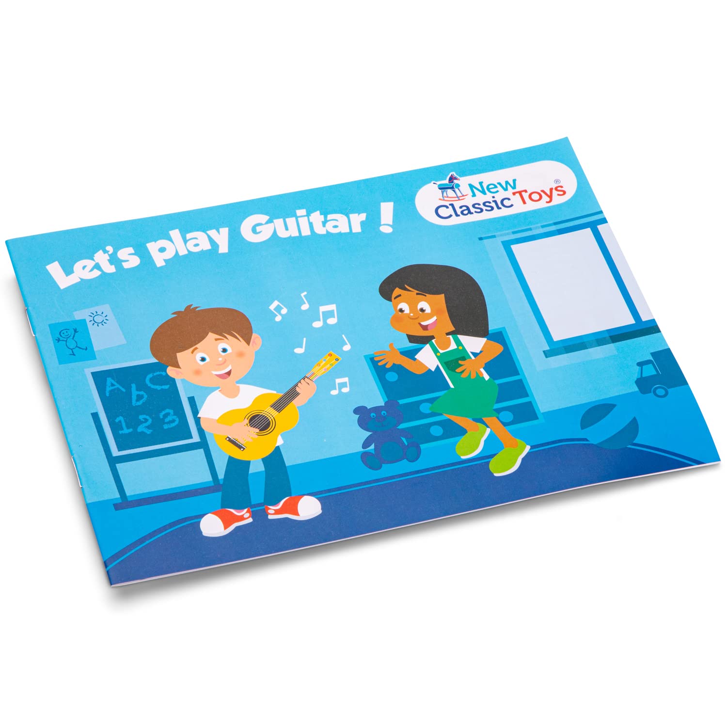 New Classic Toys Wooden Toy Guitar - First Melodies Collection for Kids 3+