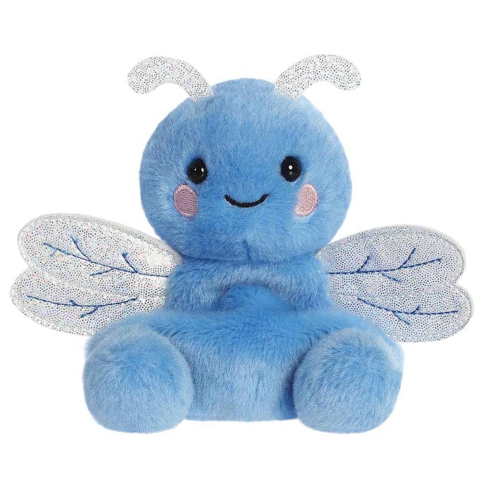 AURORA Palm Pals Dart Dragonfly Soft Toy - 5in Blue Plush | Recycled Fill | Suitable from Birth