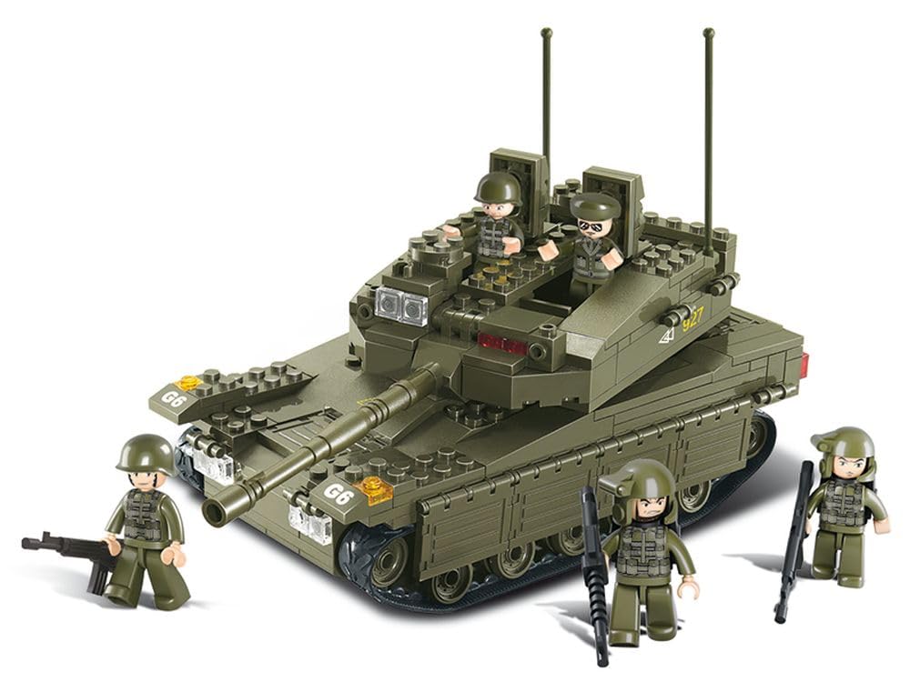 Sluban M38-B0305 Army Merkava Tank Building Set with 5 Mini Figures | 344 Pieces