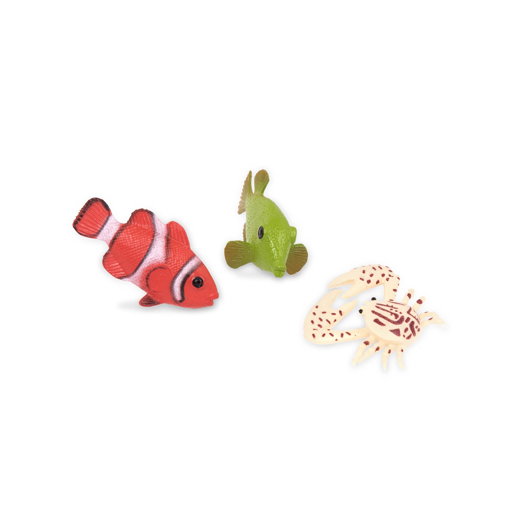 Terra by Battat – 60pcs Tropical Fish & Crab Toys – Mini Plastic Ocean Animal Playset for Kids