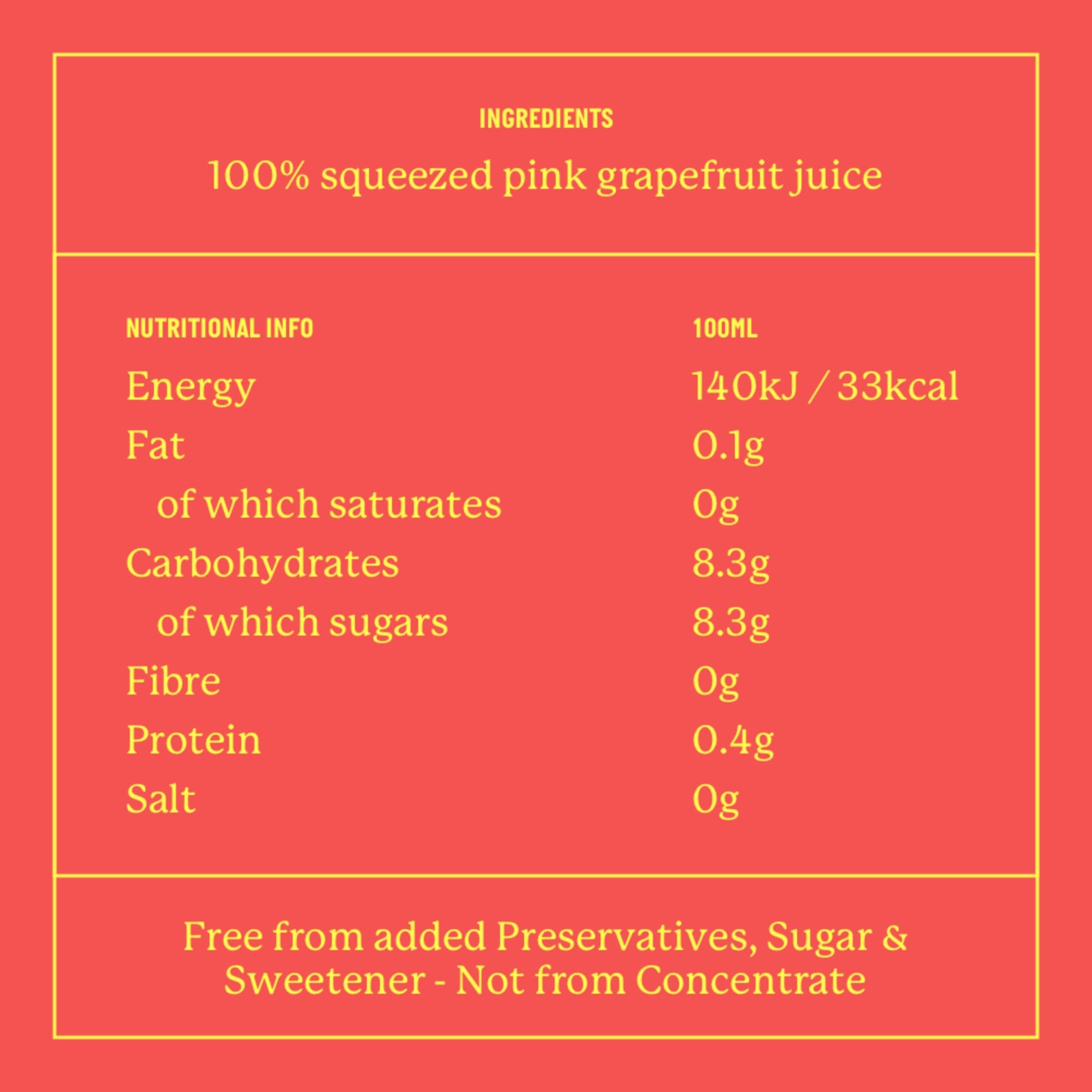 Eager - Pink Grapefruit Juice 100% Squeezed, Refreshing Fruit Drink, Not from Concentrate