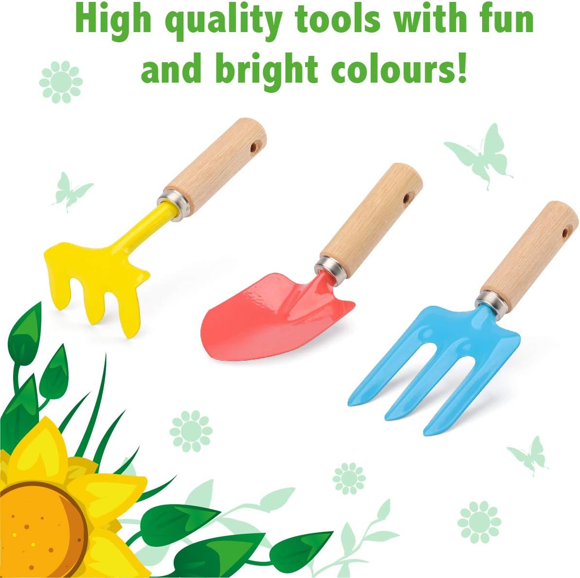 Little Roots Kids Gardening Tool Kit Bag - BGG1653, Toy Tool Set for Children Ages 3+