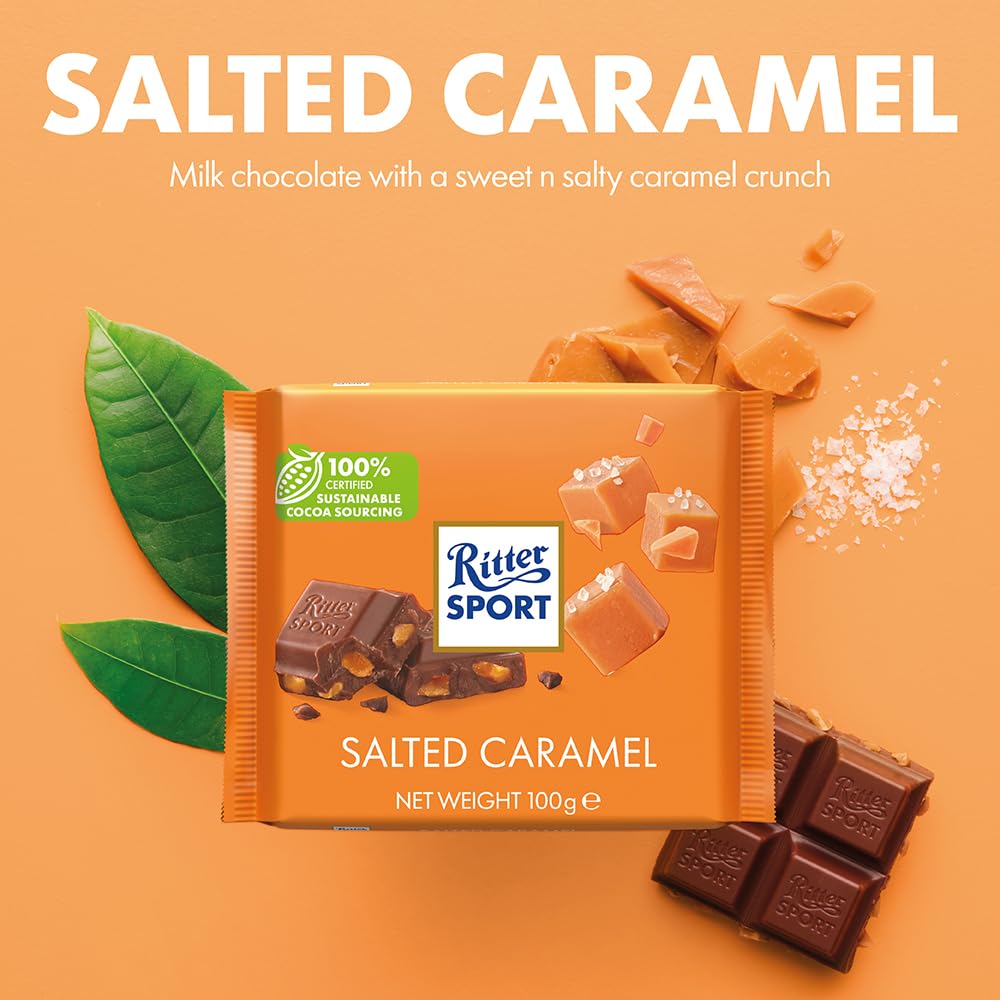 Ritter Sport Salted Caramel Milk Chocolate Bar, 100g 3
