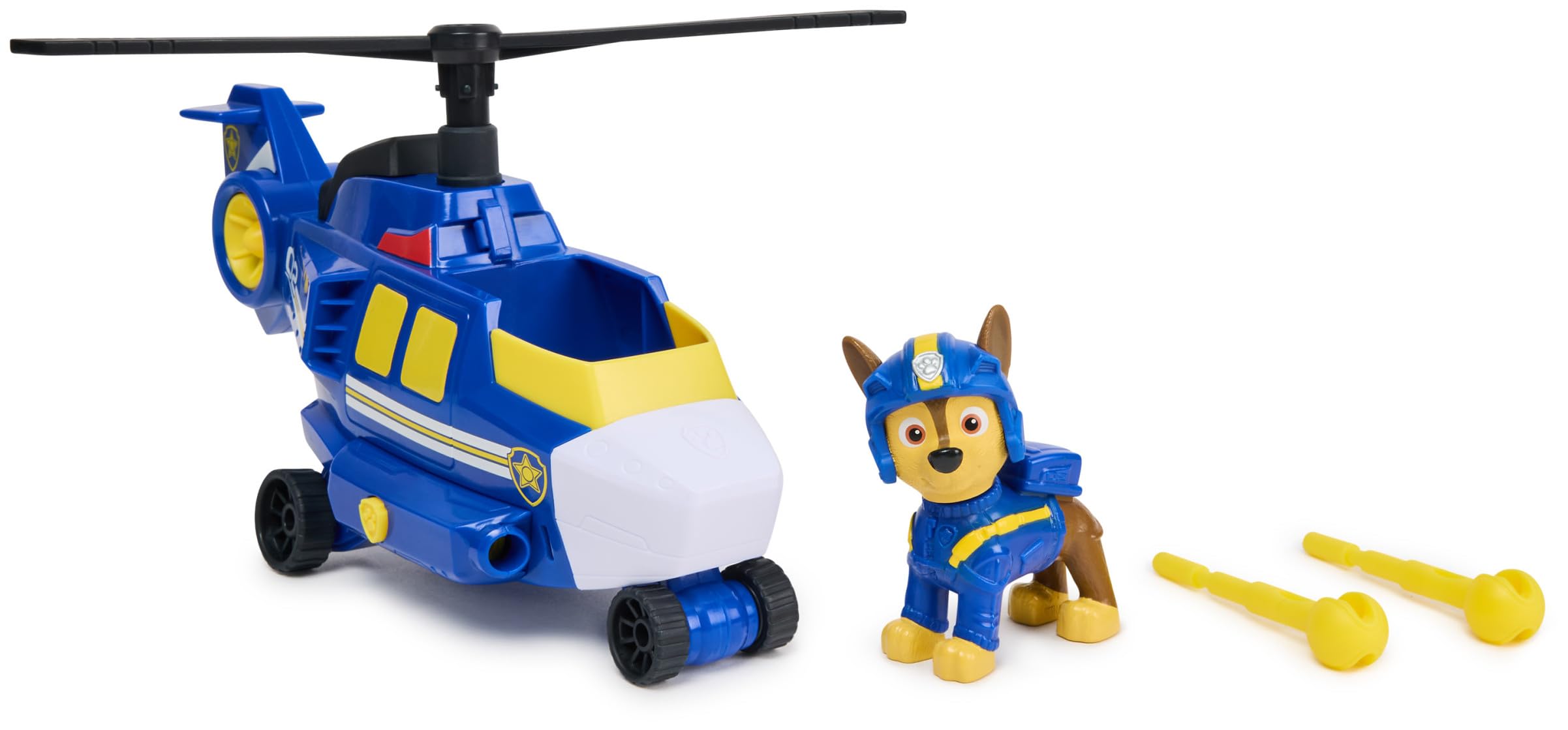 Paw Patrol: Air Rescue Chase Action Figure & Hero Helicopter Toy with Projectiles - Ages 3-9