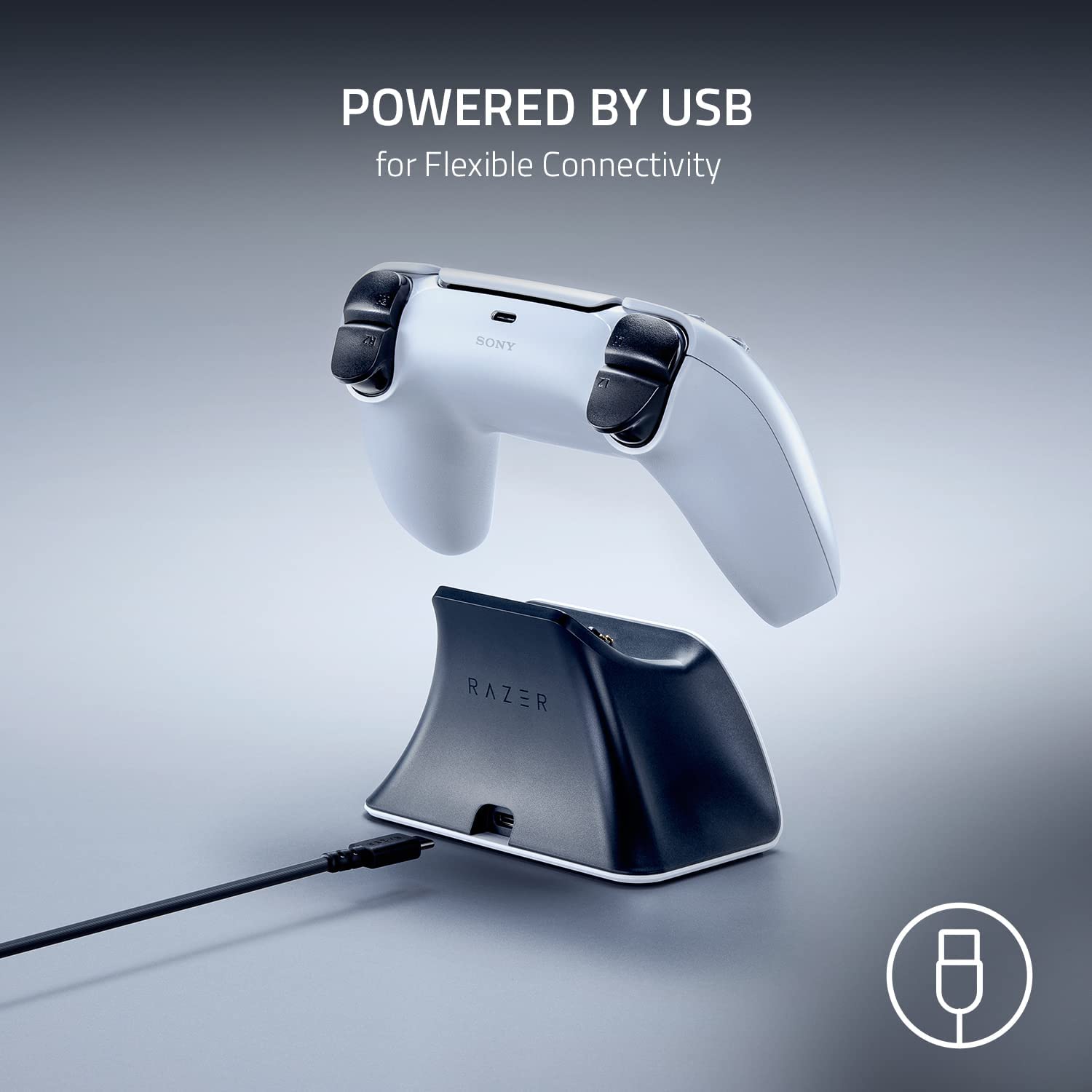 Razer Universal-Schnellladeständer für PlayStation 5 DualSense Controller – Mitternachtsschwarz 6