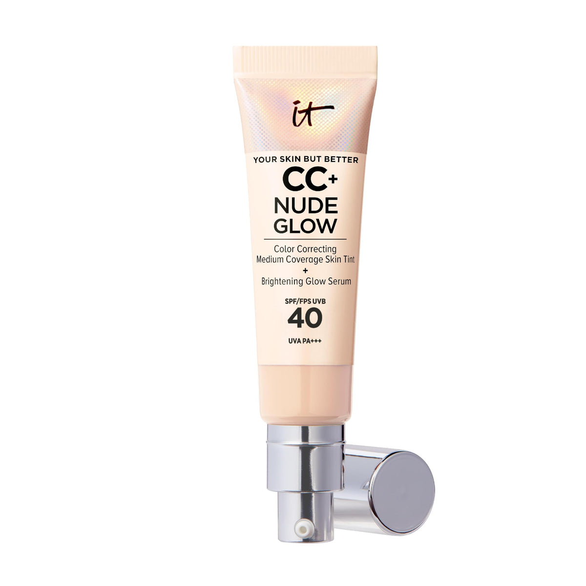 IT Cosmetics CC+ Cream Nude Glow - Medium Coverage, Hydrating, Brightening | 30g | Light Shade
