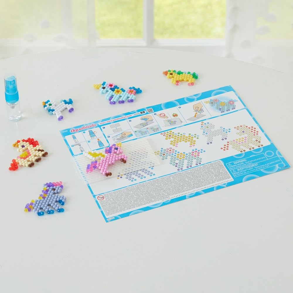 Aquabeads Unicorn Fantasy Craft Kit - 500 Beads & 6 Unicorn Designs for Ages 4+ 4