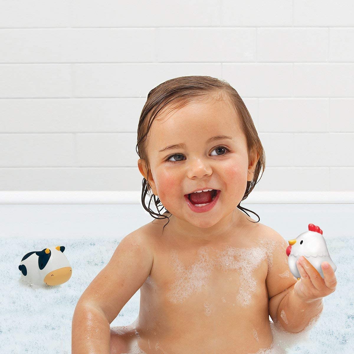 Munchkin Floating Farm Animal Rubber Bath Squirt Toys for Baby, 8 Pack