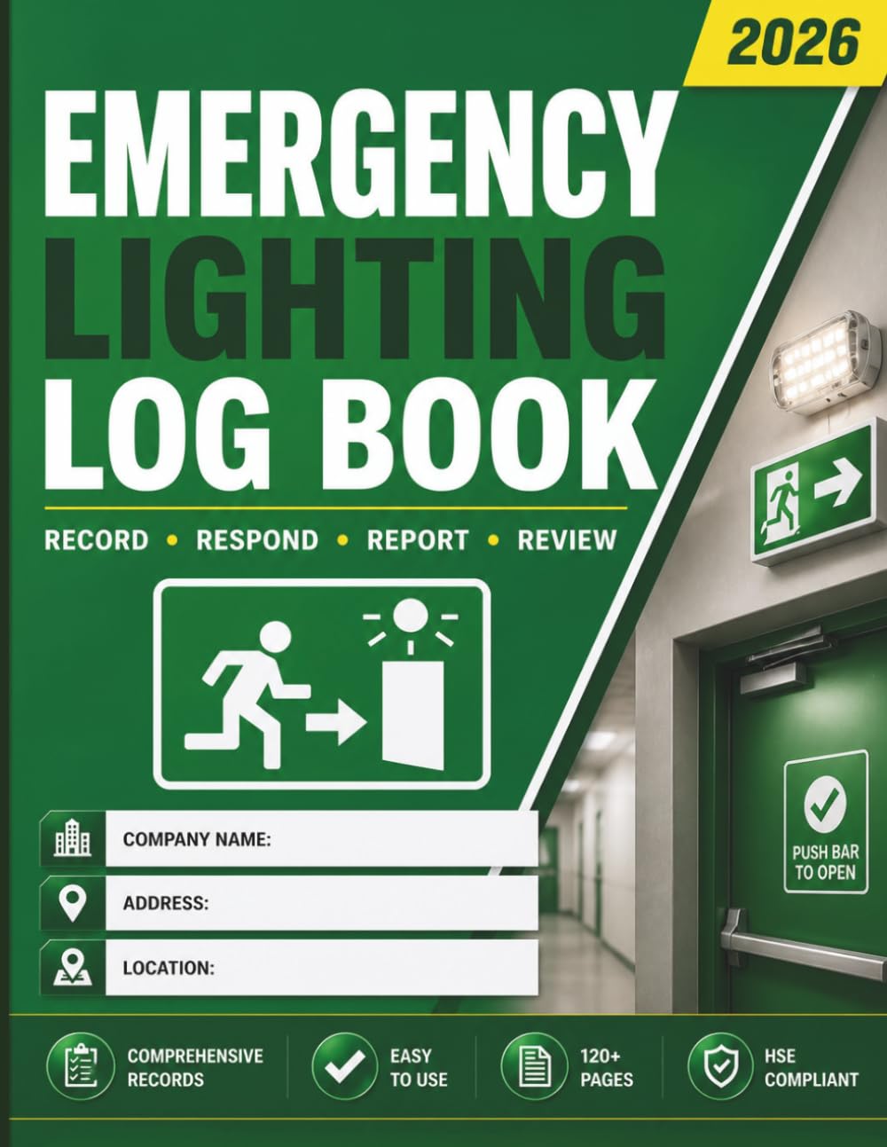 One Safety Publishing Emergency Lighting Log Book - BS 5266-1 Compliant Testing & Maintenance Record | Paperback 1